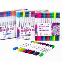 48 Colors Marker Pen Set Colorful Ink  Dual Tip Watercolor Maker Pen For Manga Drawing